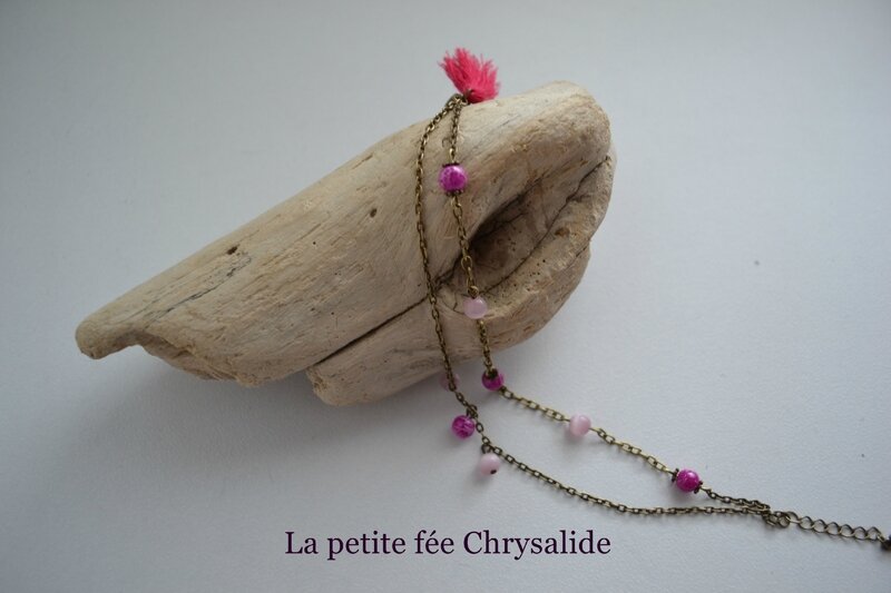 Bracelet de chevilles perles roses (2)