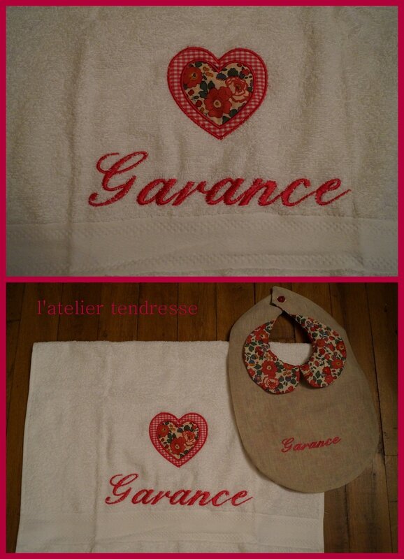 Kit serviette + bavoir Garance
