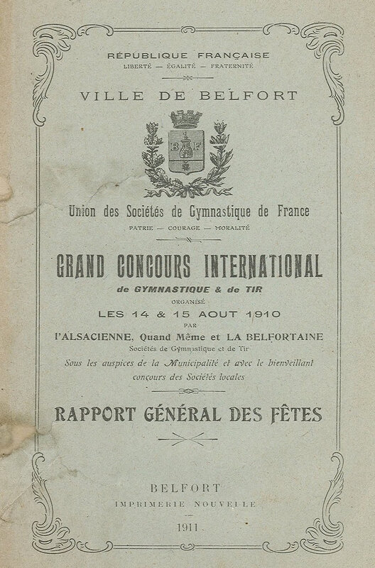 Rapport Concours Gymnastique 1910 p1