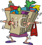 0511_1004_0916_3212_Cartoon_Mother_Carrying_Too_Many_Bags_of_Groceries_clipart_image