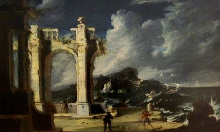 Leonardo Coccorante, ruines au bord de la Mer
