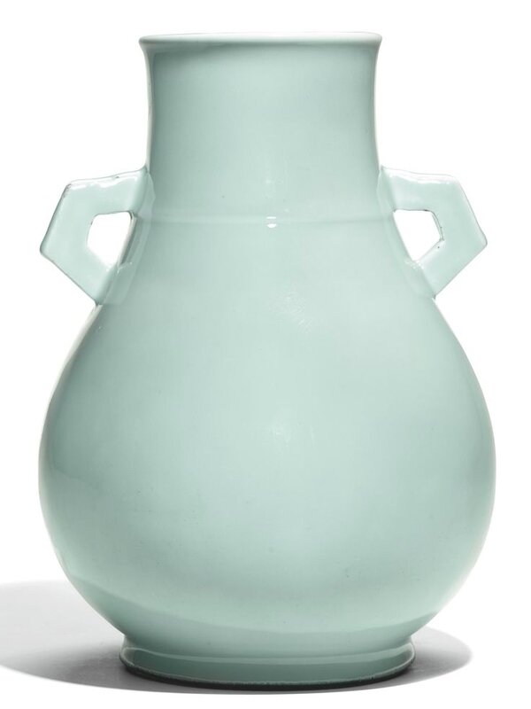 A Chinese celadon-glazed vase, Qing Dynasty