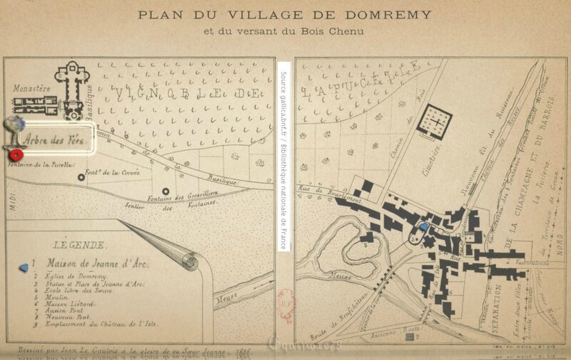 plan du village de jeanne d'arc dominus Remigius et du bois chenu