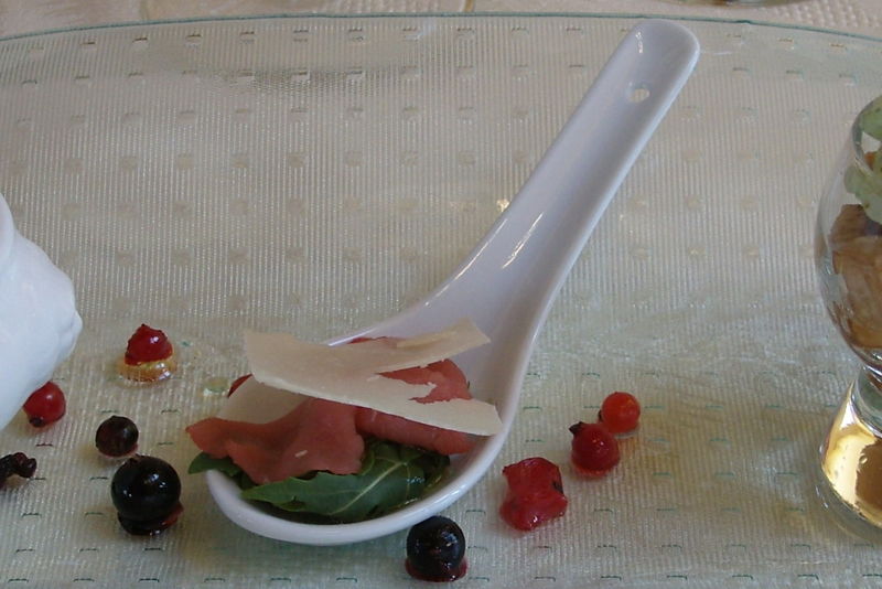 Cuillère apéritive carpaccio de boeuf