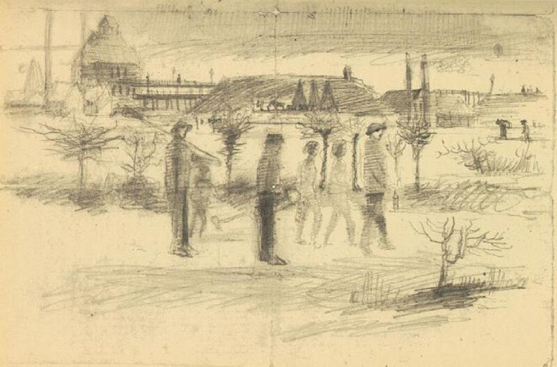 Dessin Van-Gogh-Miners-in-the-Snow-at-Dawn