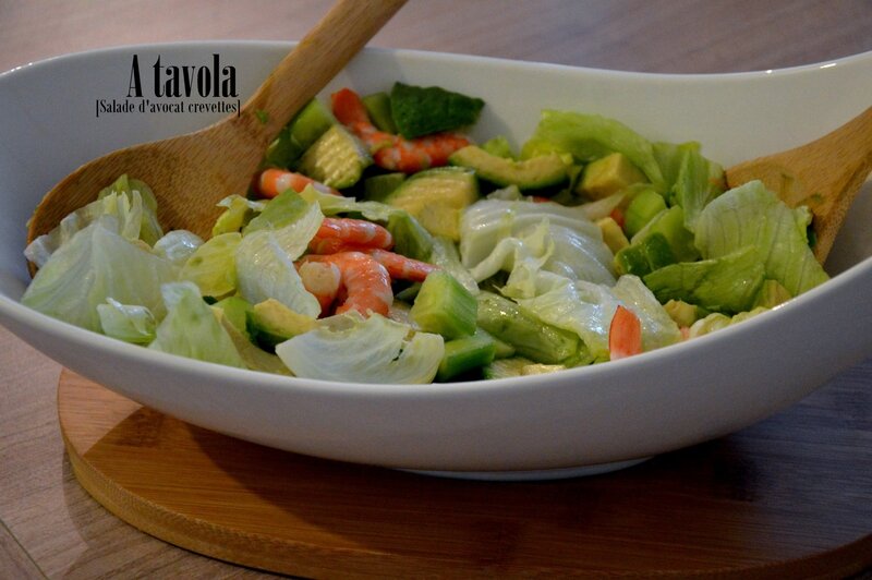 Salade d'avocat-crevettes