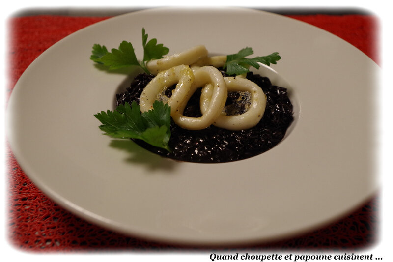 risotto à l'encre de seiche et calamars1233