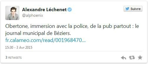 Tweet Alexandre Léchenet