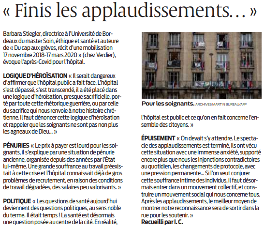 2020 06 16 SO Finis les applaudissements