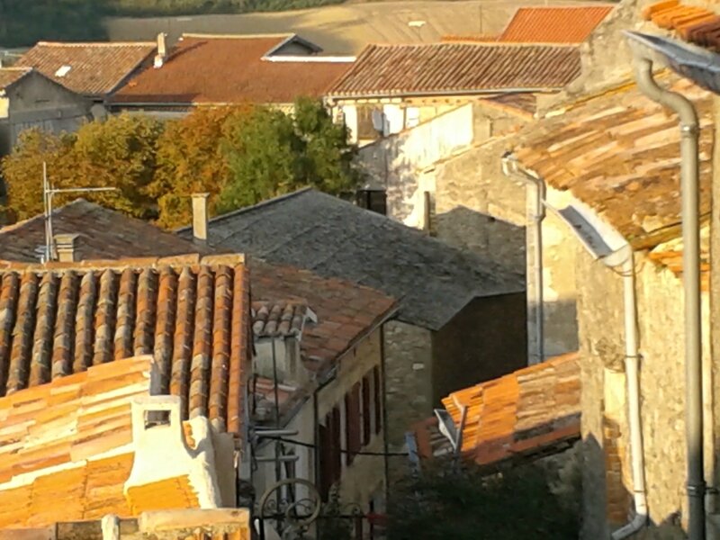 les toits de Lautrec en descendant de la Salette un jour d'automne ensoleillé