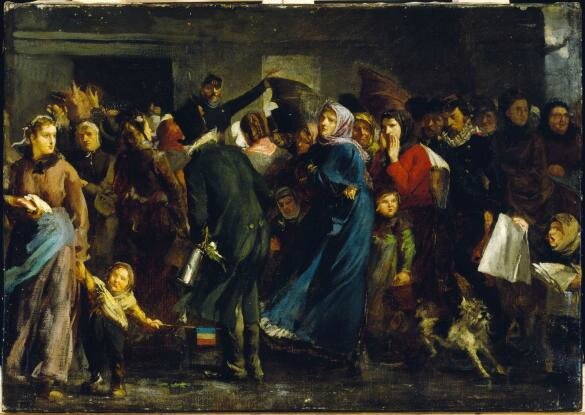 andrieux, queue à la boucherie en 1871