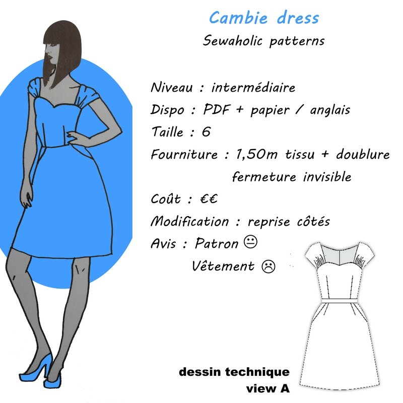 Fiche technique - Cambie dress - Sewaholic