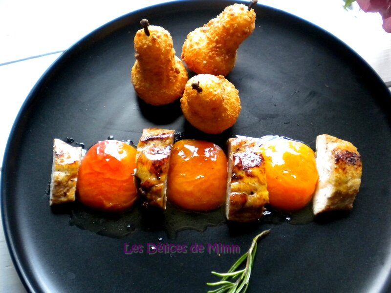Filets de pintade, abricots caramélisés au miel et romarin 2