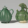 A rare green-glazed <b>bird</b>'<b>s</b> <b>head</b> ewer, Liao dynasty (907-1125)
