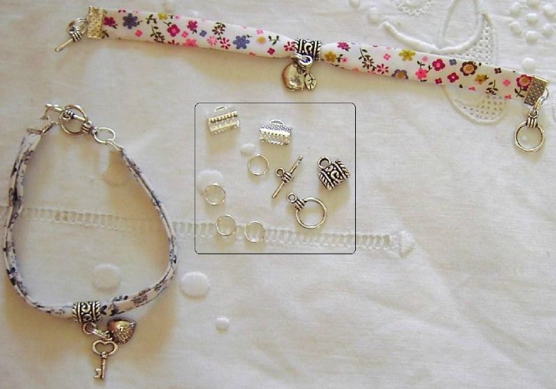 Kit (métal argenté) pour 1 bracelet: 2 euros