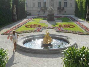 Perspective du jardin chateau de Linderho6