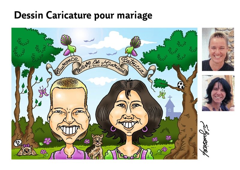 planche mariage caricat coul web