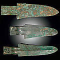 Three bronze socketed Ge <b>halberd</b> blades, Late Shang-Early Western Zhou