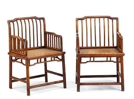 A_pair_of_huanghuali_and_mixed_wood_spindle_back_rose_chairs__meiguiyi_18th19th_Century__later_replacements