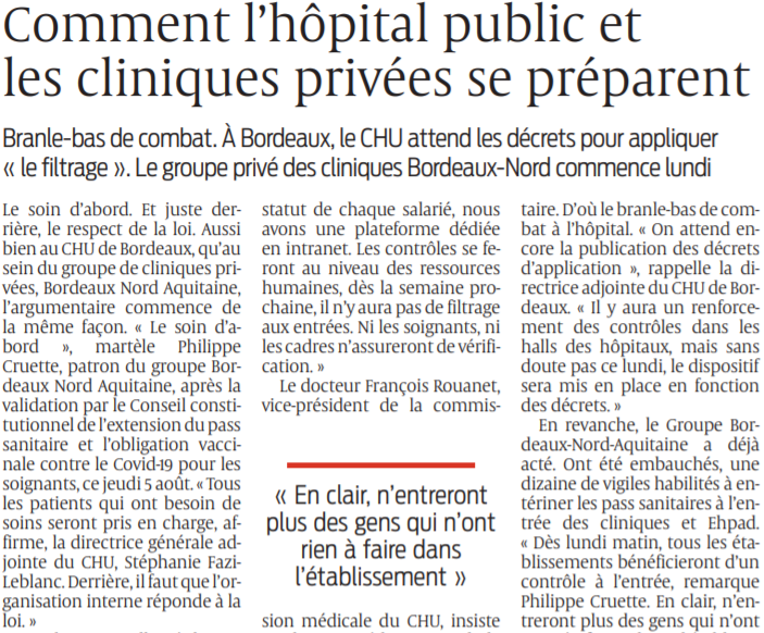 2021 08 07 SO Comment l'hôpital public et les cliniques privées se préparent