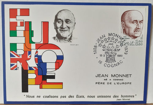 Jean Monnet - Cognac - Premier jour - oblitérée - vierge