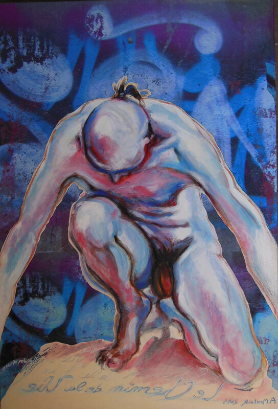 1-Le chemin de Vie - Way of live - humilité - Techniques mixtes - 130 x 89