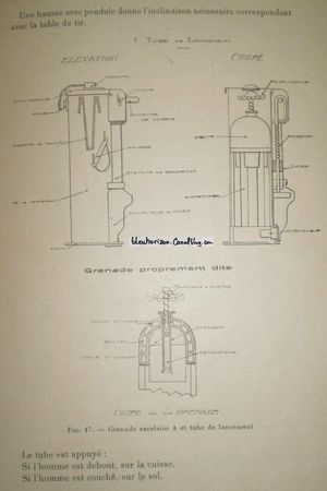 grenade EXCELSIOR Type A et son tube de lancement3log