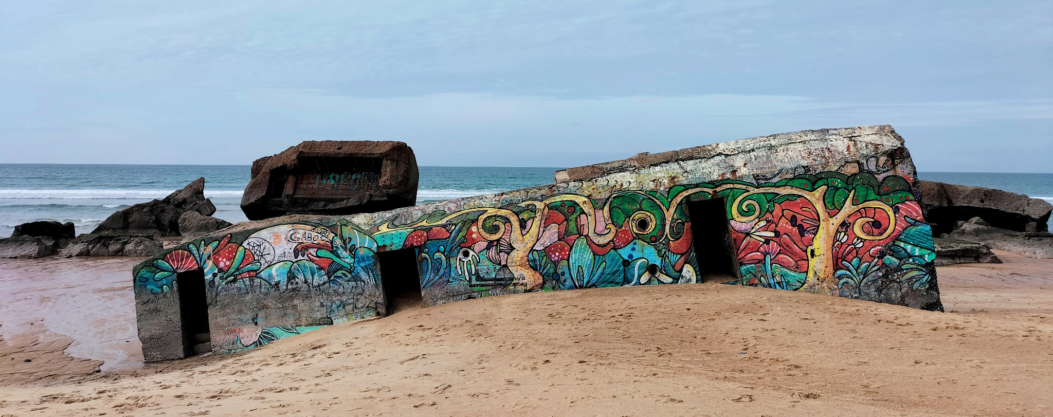 Capbreton, plage de la Savane, blockhaus et couleurs, octobre 2022