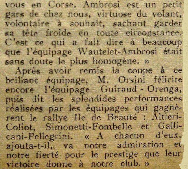016 2 0320 - BLOG Norbert Fombelle - Tour de Corse 1957