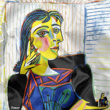 Carré en Soie : Picasso "Dora Maar" 100 % Soie - L'Atelier de Soierie