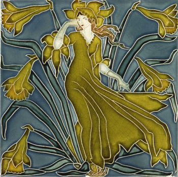 Daffodil_Tile_from_Flora_s_Train_by_Walter_Crane_1900
