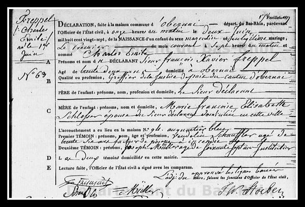 ACTE DE NAISSANCE FREPPEL