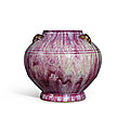 A <b>flambé</b>-<b>glazed</b> globular truncated vase, Seal mark and period of Yongzheng (1723-1735)