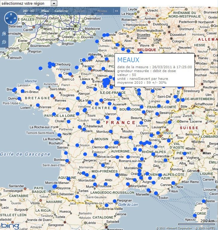 IRSN - Surveillance de la radioactivité de l'air en France - Données du réseau Téléray - Google Chrome 26032011 191622