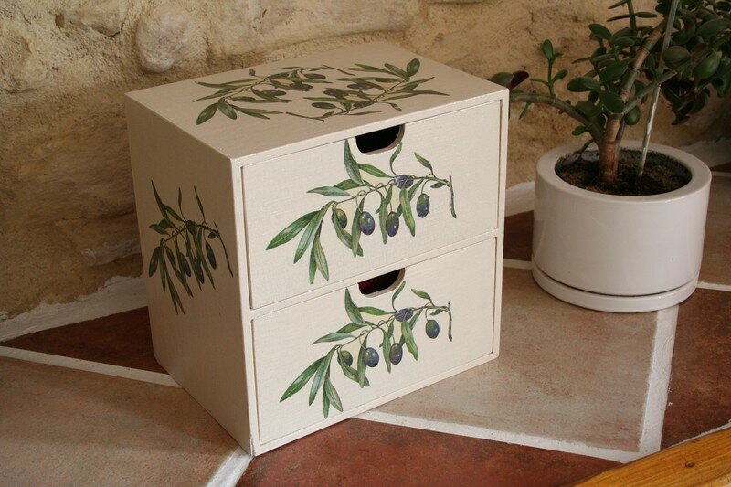 Bloc tiroirs olive