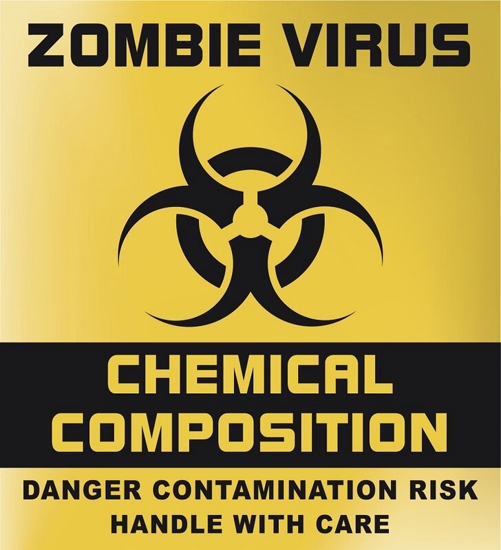 label zombie virus halloween biohazard