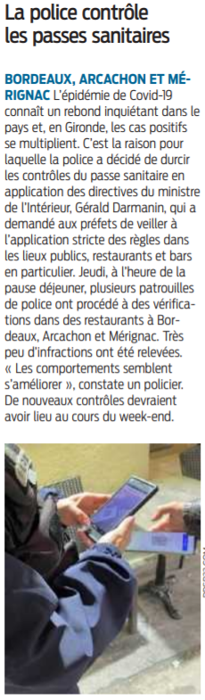 2021 11 27 SO La pollice contrôle les passes sanitaires