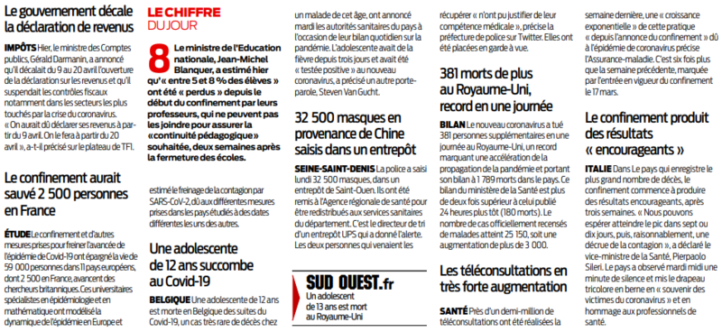 2020 04 01 SO 24 heures en France et dans le monde