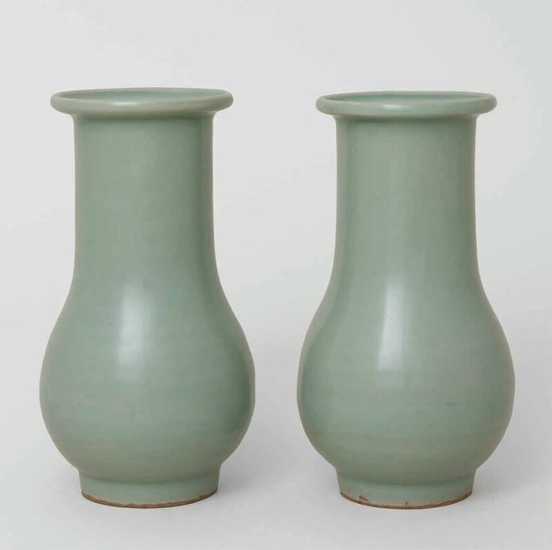 Pair of Longquan Celadon Vases, Southern Song Dynasty, 1127-1279 A