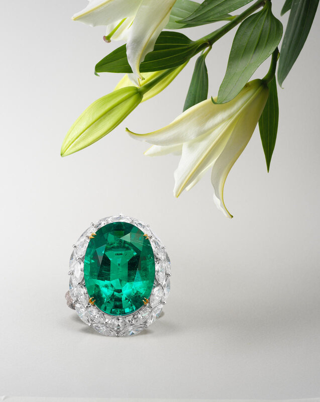 An Impressive Emerald and Diamond Dress Ring