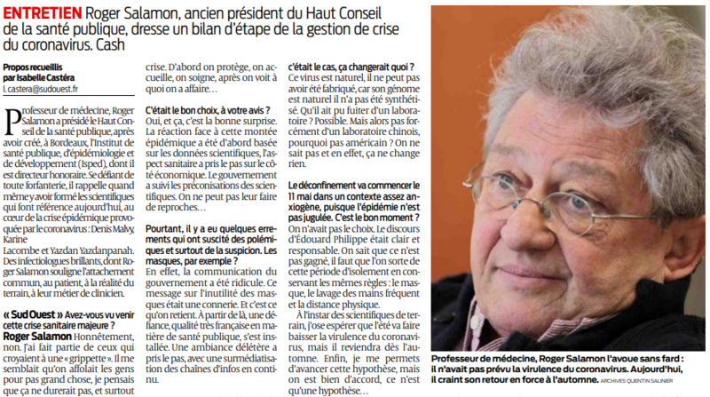 2020 05 03 SO Les données scientifiques ont été surmédiatisées2