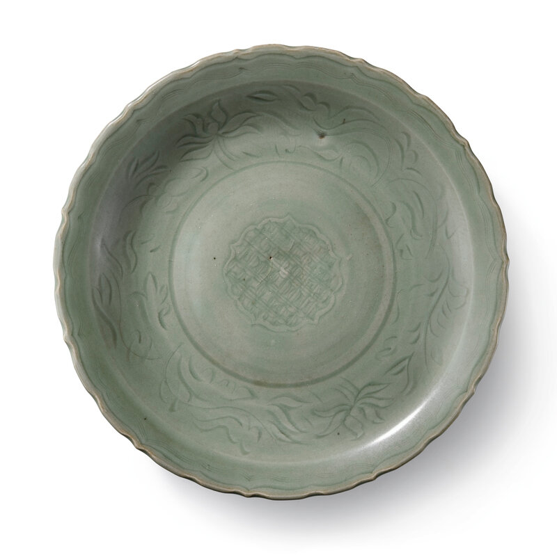 A Longquan celadon lobed dish, Song dynasty (960-1279)
