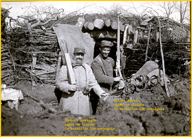 edouard lemaigre et soldat martin agents de liaison mars 1915 bagatelle argonne (m)