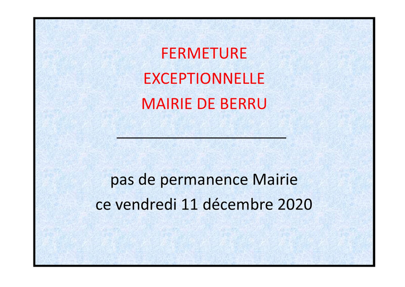 PERMANENCE MAIRIE
