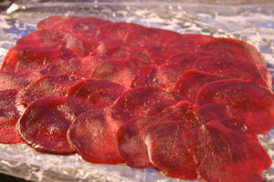 Sushis rouges de betterave recettes entrees Salade du soleil levant