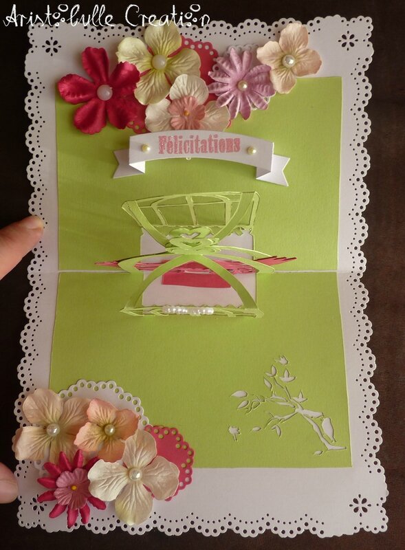 Carte mariage romantique - intérieur dessus