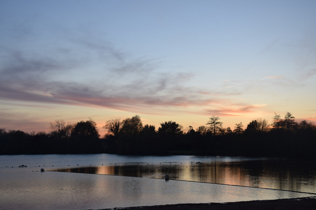 Coucher de soleil aux étangs d