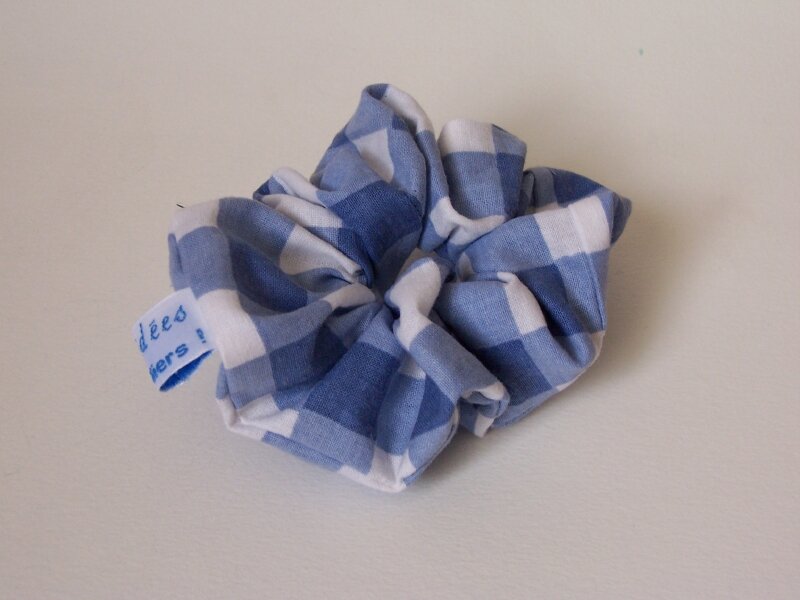 Chouchou vichy bleu - grands carreaux