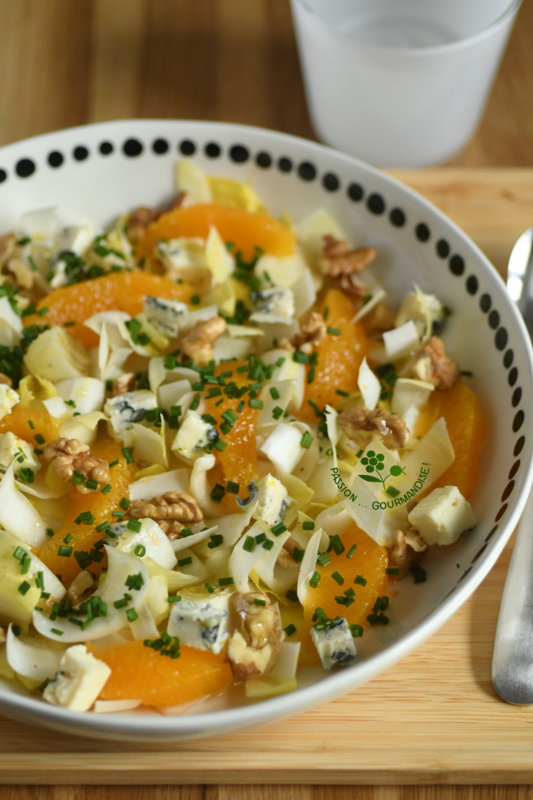Salade endive, orange, St Agur, noix de Grenoble_4