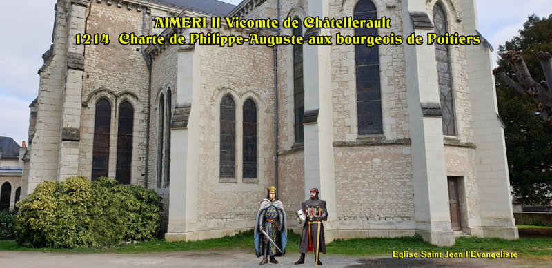 AIMERI II Vicomte de Châtellerault - 1214 Charte de Philippe-Auguste aux bourgeois de Poitiers - Eglise Saint Jean l'Evangeliste